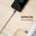 boAt C300 Type C Cable, 60W/3A PD Fast Charging, 480 mbps Data Sync, 150 cm (1.5 m) Length, Premium Nylon Braided Cable, 10000+ Bends Lifespan, Durable Aluminum Alloy Shell, Compatible with Phones, Laptop, White-2