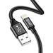 EVM CM09 Lightning Charge and Sync Cable, Premium Nylon Braided Cable, 2.4 Amp Fast Charging, Super Fast data transfer, 120 cm (1.2 m) Length, Compatible with iOS Devices, Black-2