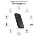EVM Enjoy 10000 mAh Power Bank, LED indicator, Micro USB & Type-C Input, 2 USB- A Ports, Overvoltage protection, Anti Scratch & Anti Stain, Compatible With Android and iOS, Black, EVM-P0405-4