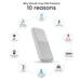 EVM Enjoy 10000 mAh Power Bank, White, EVM-P0405-4 EVM Enjoy 10000 mAh Power Bank, White, EVM-P0405-4