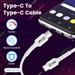 EVM Type-C to Type-C Charging Cable, 100 cm (1 m) Length, 4 Amp strongest pure copper core, 10000+ Bend Lifespan, Compatible with Phones, Laptop, Tablets, Super fast data transfer, White, EVM-CC-02-2