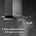 Faber ZEST DLX IN HC SC FL BK 60 Kitchen Hood, Black-6