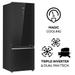 Haier 376 litre 3 star Double Door Refrigerator, Black Glass HRB-3964PKG-E-2