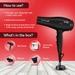 Ikonic Me Ultralight Hair Dryer 2000 W with nozzle and diffuser, 2 Speed 3 Heat Settings With Cool Shot, Black-7