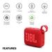 JBL Go 4, Wireless Ultra Portable Bluetooth Speaker, Pro Sound, Vibrant Colors , Water & Dust Proof, Type C (Without Mic.), Red-2