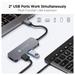 Novoo 4-in-1 USB-C Hub with USB 2.0 Port, USB 3.0 Port, USB-C PD Port, HDMI Port, Dark Grey-6