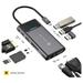 Novoo 9-in-1 Pro USB-C Hub with 3 USB-A Port, USB-C PD Port, HDMI Port, SD Card and TF Slot, VGA Port, Ethernet Port, Dark Grey-2