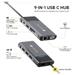Novoo 9-in-1 Pro USB-C Hub with 3 USB-A Port, USB-C PD Port, HDMI Port, SD Card and TF Slot, VGA Port, Ethernet Port, Dark Grey-9