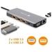 Novoo 11-in-1 USB-C Hub with 4 USB-A Port, USB-C PD Port, 2 HDMI Port, SD Card and TF Slot, VGA Port, Ethernet Port, Dark Grey-12