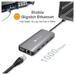 Novoo 11-in-1 USB-C Hub with 4 USB-A Port, USB-C PD Port, 2 HDMI Port, SD Card and TF Slot, VGA Port, Ethernet Port, Dark Grey-7