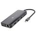 Novoo 12-in-1 USB-C Hub with 4 USB-A Port, USB-C PD Port, 2 HDMI Port, SD Card and TF Slot, VGA Port, Ethernet Port, Audio Port, Dark Grey-1