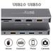 Novoo 12-in-1 USB-C Hub with 4 USB-A Port, USB-C PD Port, 2 HDMI Port, SD Card and TF Slot, VGA Port, Ethernet Port, Audio Port, Dark Grey-3