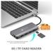 Novoo 12-in-1 USB-C Hub with 4 USB-A Port, USB-C PD Port, 2 HDMI Port, SD Card and TF Slot, VGA Port, Ethernet Port, Audio Port, Dark Grey-5
