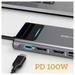 Novoo 12-in-1 Pro USB-C Hub with 4 USB-A Port, USB-C PD Port, 2 HDMI Port, SD Card and TF Slot, VGA Port, Ethernet Port, Audio Port, Dark Grey-11