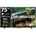 Philips 189 cm (75 inches), 4K Ultra HD QLED Smart QD-Mini LED Google TV, Black, 75MLED610/94-1 Philips 189 cm (75 inches), 4K Ultra HD QLED Smart QD-Mini LED Google TV, Black, 75MLED610/94-1