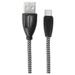 Reconnect USB-C Braided Cable, 480 Mbps Data Speed, 18 W, 3 A Fast Charging, 100 cm (1 m) Length, Premium Sturdy Design, Nylon Braiding, Compatible with USB-C Ports, Black, RATCB1003-1