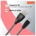 Reconnect USB-C Braided Cable, 480 Mbps Data Speed, 18 W, 3 A Fast Charging, 100 cm (1 m) Length, Premium Sturdy Design, Nylon Braiding, Compatible with USB-C Ports, Black, RATCB1003-3
