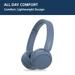 Sony WH-CH520, Wireless On-Ear Bluetooth Headphones with Mic, Up to 50 Hours of Playtime, Quick charging, Multipoint Connectivity, Fast Charge, Blue-3