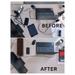 Tidy Up! Wire Bin with Spike Buster/Power Strip/Surge Protector, Black-3