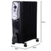 Usha 4213 F PTC Oil Filled Radiator 2500 W, 13 Fins, 3 Heat Settings, Adjustable Thermostat, Built-in Fan, Overheat and Tip-Over Protection, Caster Wheels, Black-2